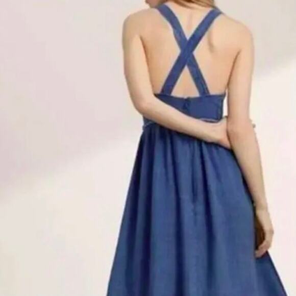 Aritzia Wilfred Hymne Linen Blend Apron Dress Preppy Cottage Farm Peasant Size 0 - Picture 2 of 12